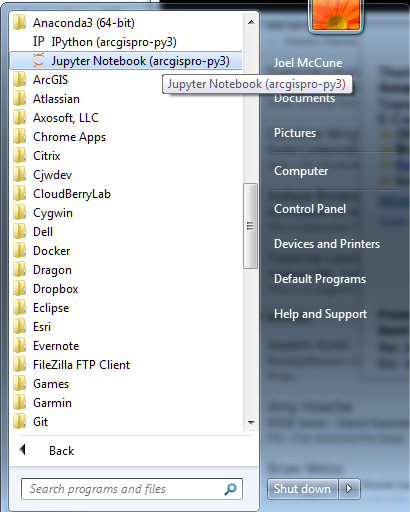 opening Jupyter Notebook on Windows 7