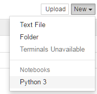 creating a new Python3 Notebook