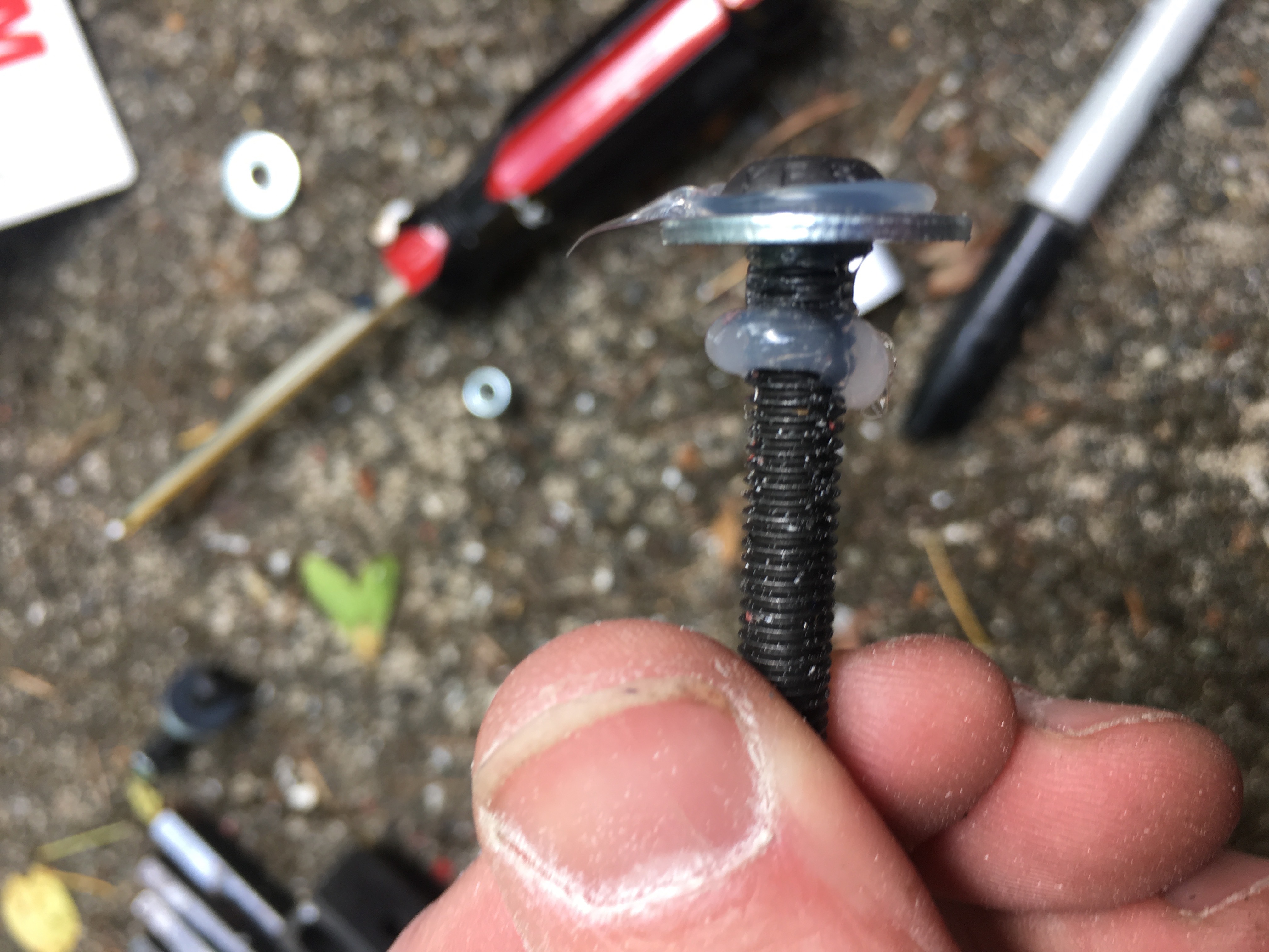 Silicone on the bolt prior to insertion